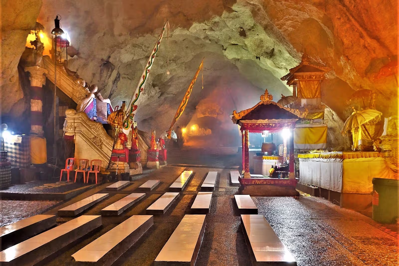 Goa Giri Putri Cave Temple bay