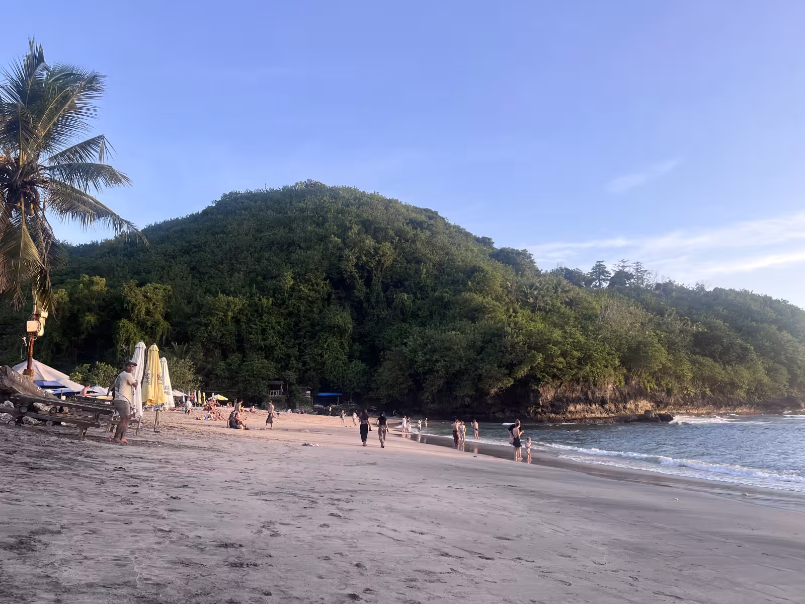 Crystal Bay Beach with Hills beside near Mahaloka Valley